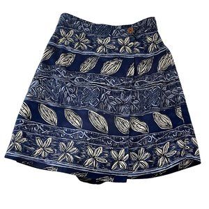 4/$25 Vintage Paquette Byer California Skort Womens Hawaiian Print Blue Petite M